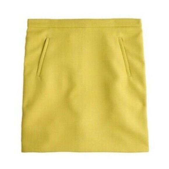 J. Crew Chartreuse Wool Mini Skirt - Picture 2 of 9